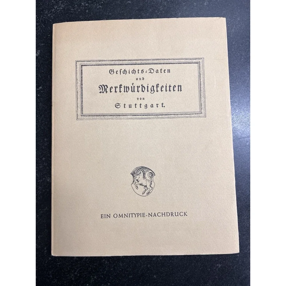 Geschichts-Daten Stuttgart – 1969 Omnitypie Facsimile – Illustrated‎ German Book
